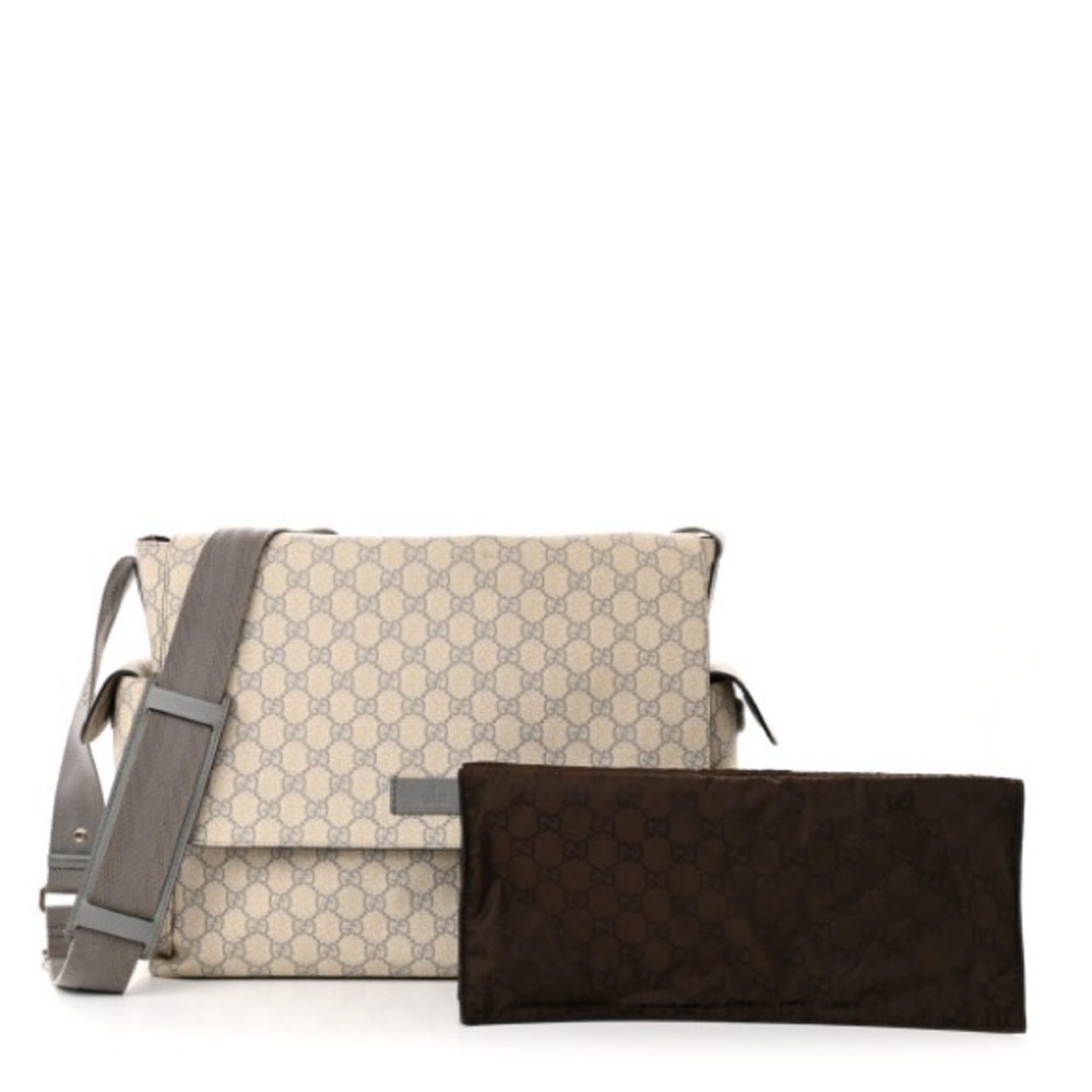 Gucci GG Plus Monogram Diaper Bag Ecru Grigio